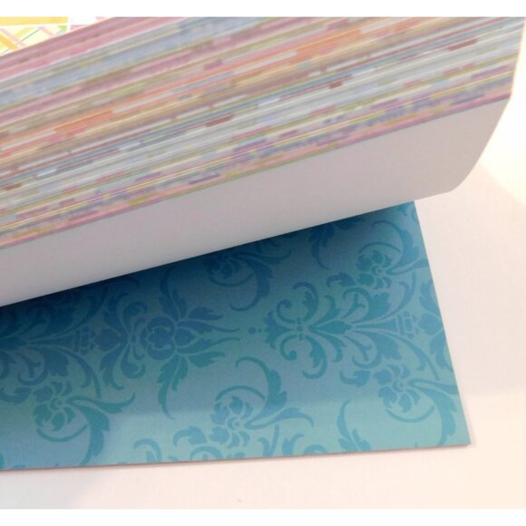 Scrapbook Paper Pack 12x12 Approx. 180 Pages Colorful Fleur de Lis Circles Lines - Picture 5 of 16